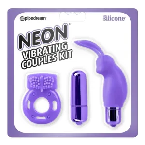 Neon Couples Vibrator Kit - Bullet. Rabbit & Cock Ring