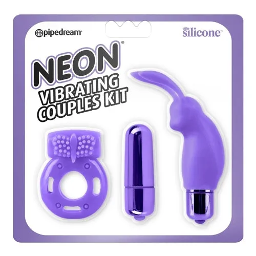 Neon Couples Vibrator Kit - Bullet. Rabbit & Cock Ring