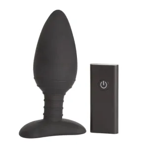 Nexus Black Large Rechargeable Vibrating Butt Plug with Remote Control