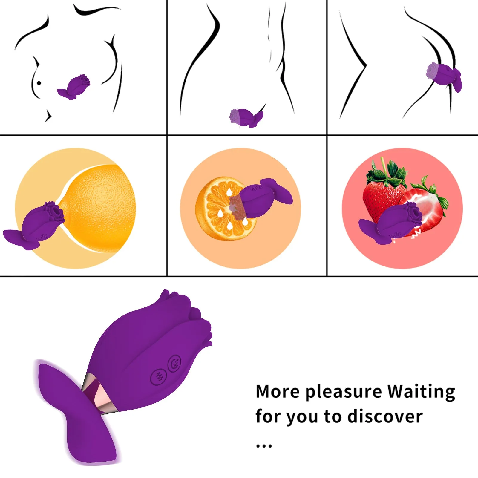 Nipple Clit Sucking Rose Female Sex Toy - Portable Knots Breast Massager
