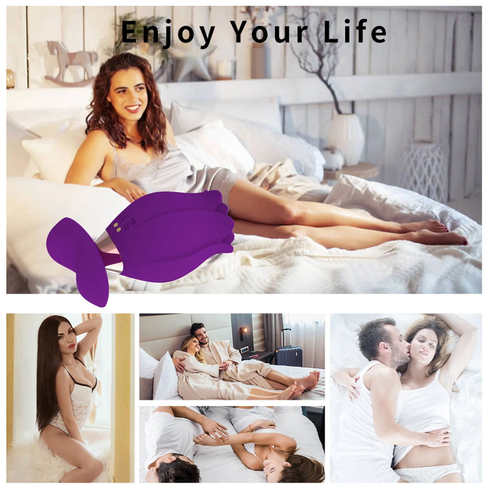 Nipple Clit Sucking Rose Female Sex Toy - Portable Knots Breast Massager