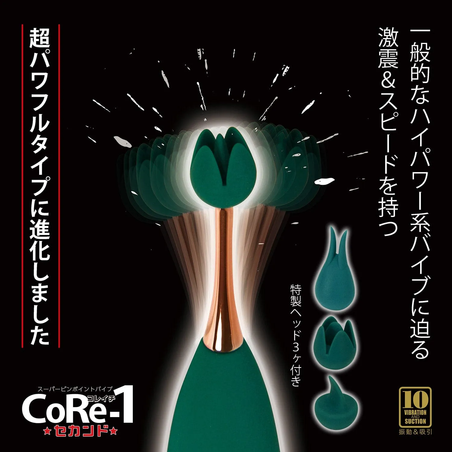 NPG - CoRe-1 Multi Tips Vibration and Suction Vibrator (Green)
