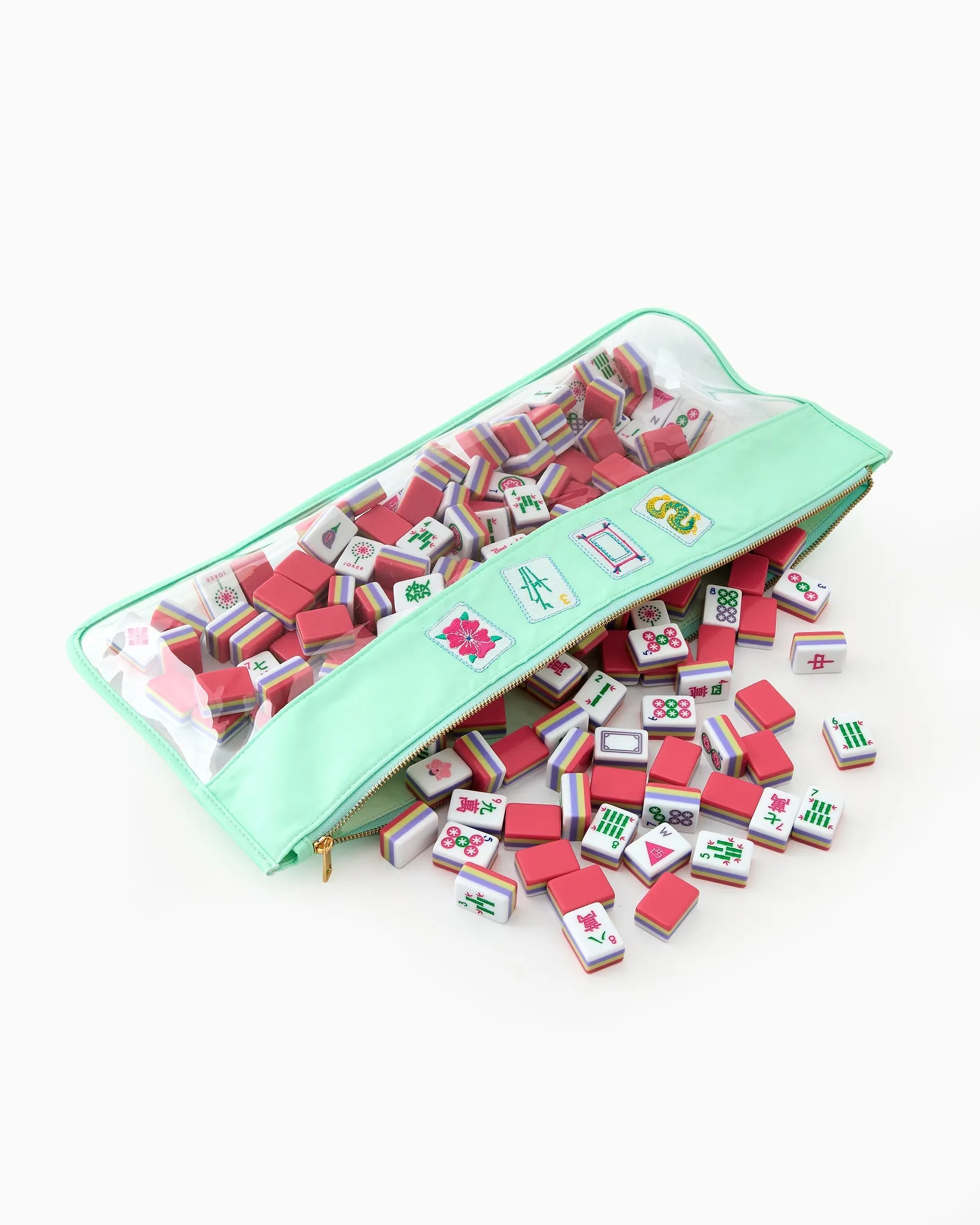 Oh My Mahjong - Mint Birdie Stitched Mahjong Tile Bag