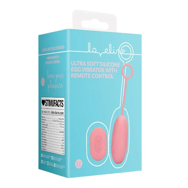 Ou vibrator LOVELINE Ultra Soft Silicone Egg Vibrator with Remote Control. control prin telecomandă. 10 funcții de vibrație. roz