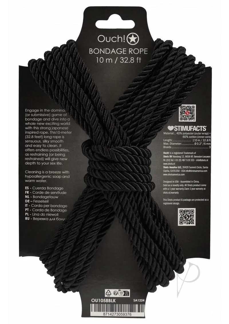 Ouch Bondage Rope 10 Meter Black