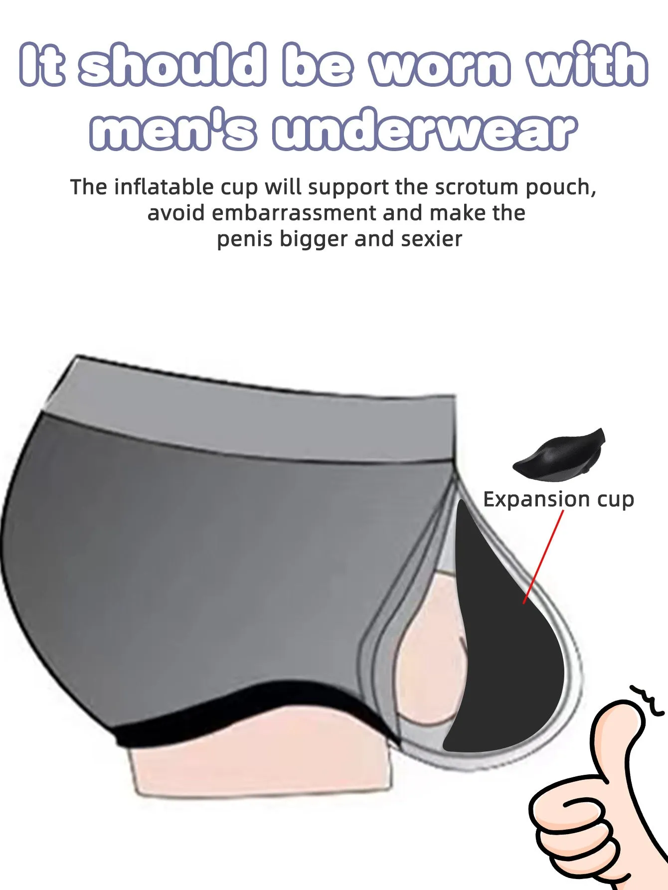 Penis Expansion Cup - Silicone Penis Pad Worn Underwear Designed for Men's Charming