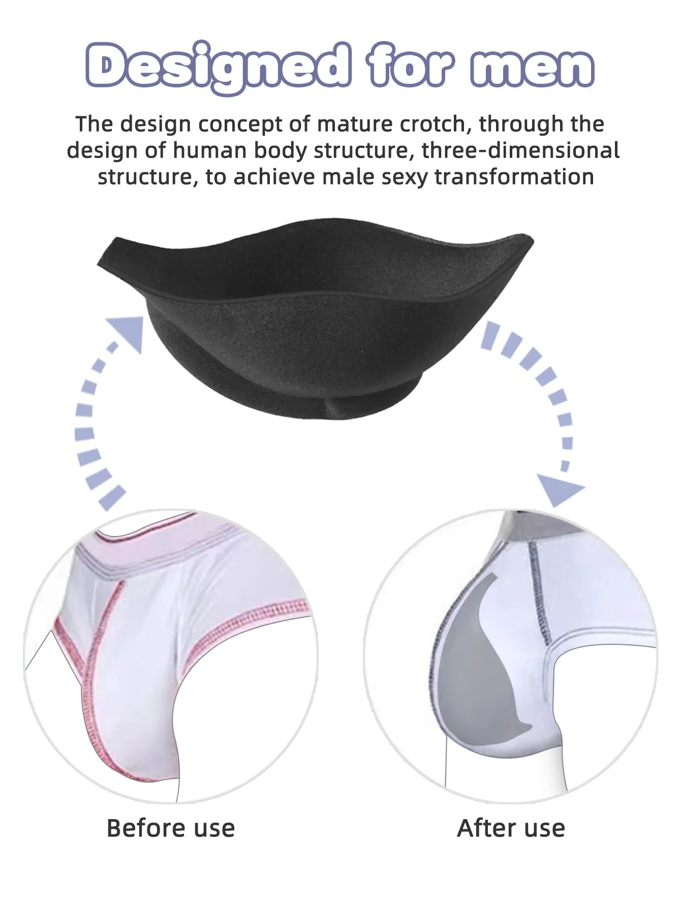 Penis Expansion Cup - Silicone Penis Pad Worn Underwear Designed for Men's Charming