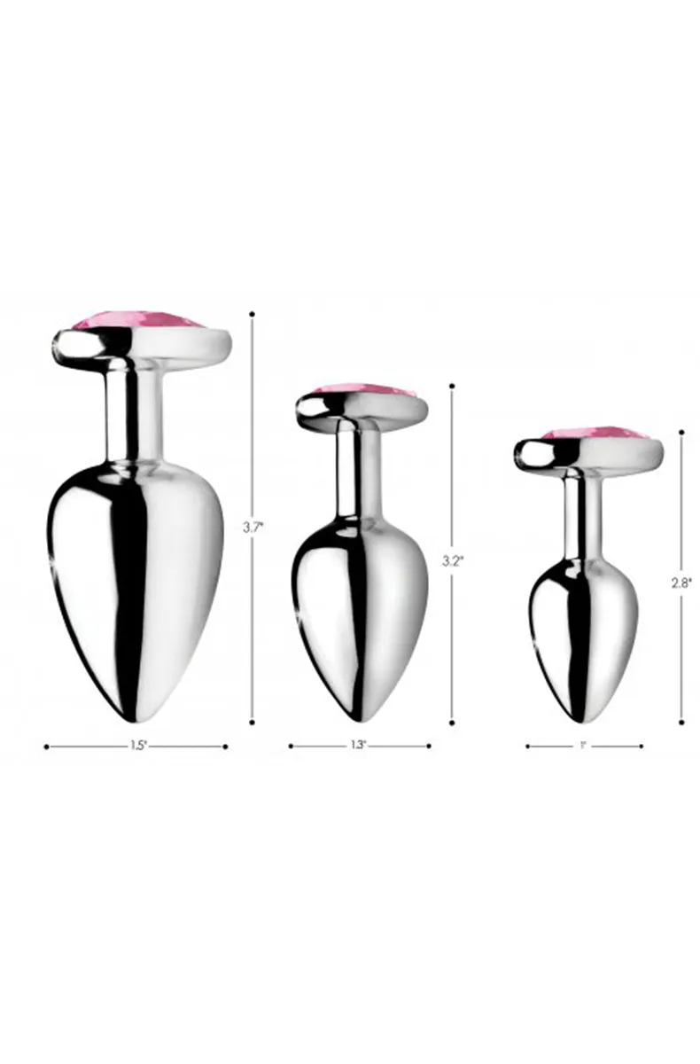 Pink Heart Gem Anal Plug Set