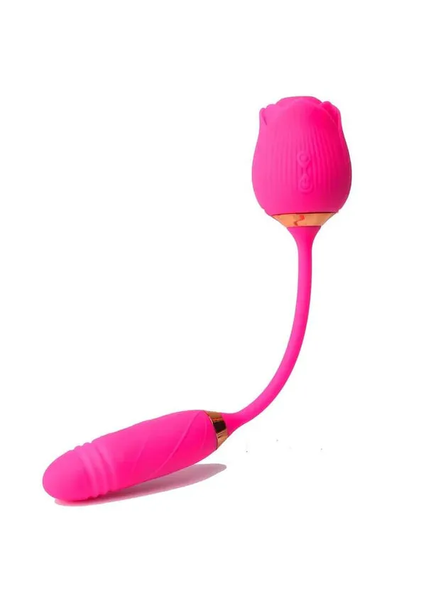 Pink Pussycat Vibrating Thrusting Rose - Pink
