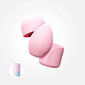 Plump - Compact   Rechargeable Pink Palm Vibrator with Travel Case