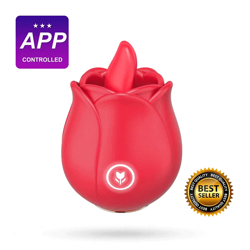 Portable Rose Toy with Tongue Licking Clitoral & Vibrating