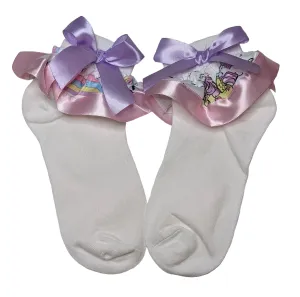 Prancing Ponies Ribbon Ruffle Socks with Bow
