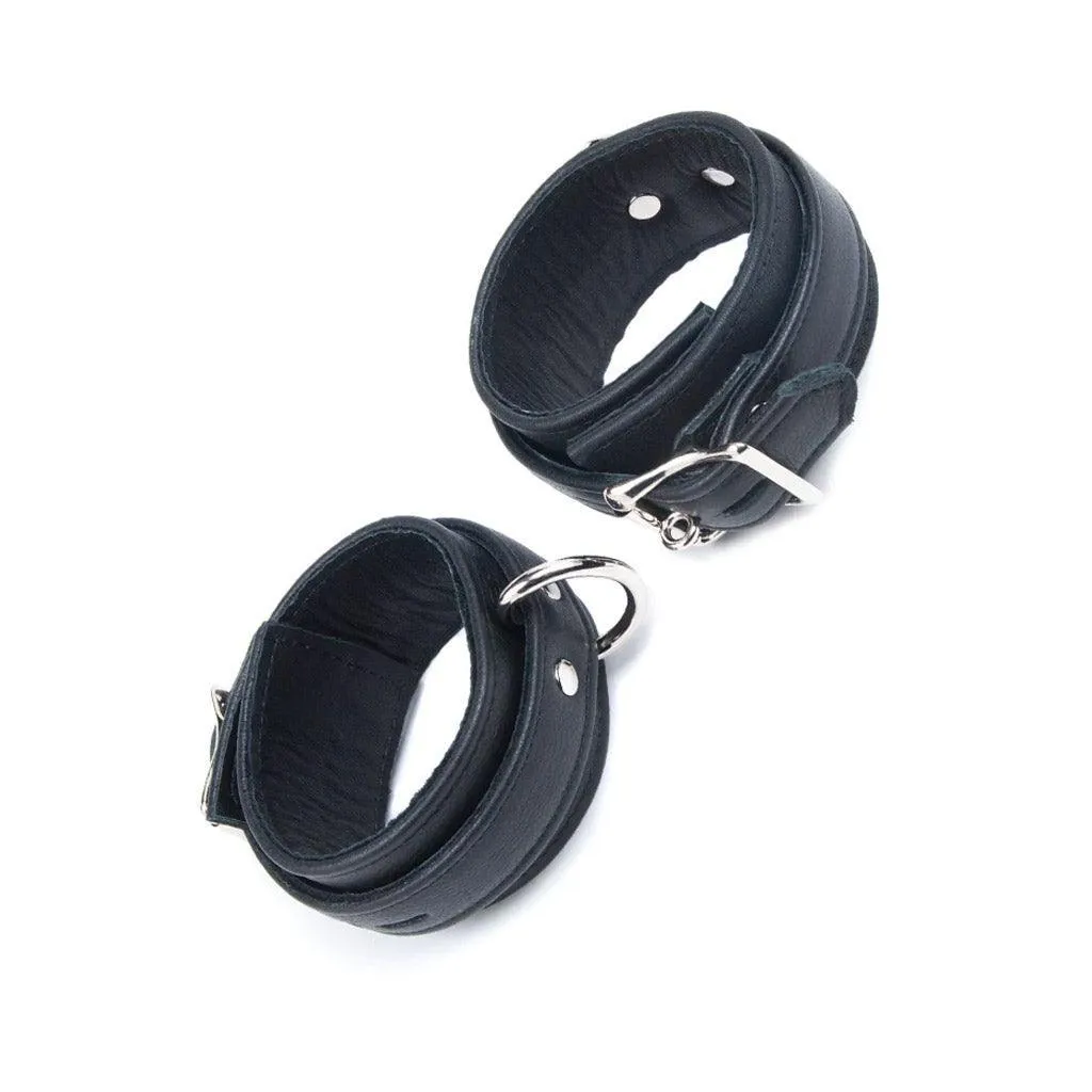 Premium Garment Leather Ankle Bondage Cuffs