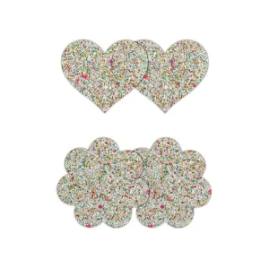 Pretty Pasties Heart & Flowers 2pk Glow In The Dark by NS Novelties