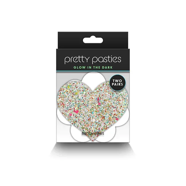 Pretty Pasties Heart & Flowers 2pk Glow In The Dark by NS Novelties