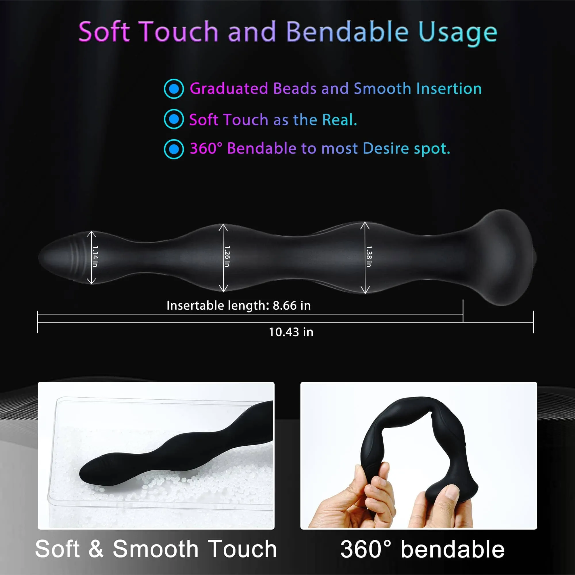 Prostate Massager - Anal Beads Estim Unisex Sex Toys - Domlust