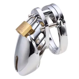 Real Steel Feel Metal Chastity Cock Cage
