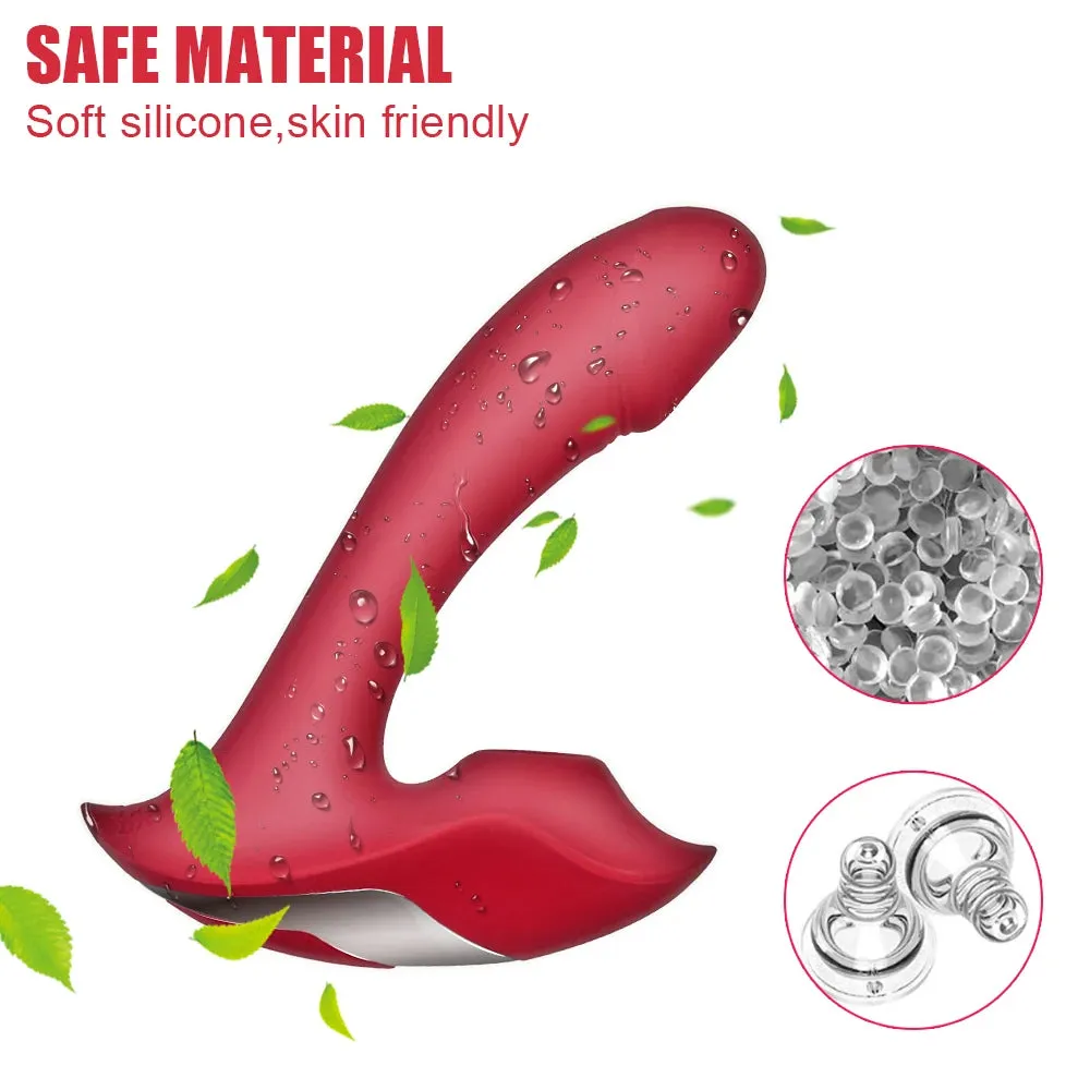 Remote Control Clit Sucking G Spot Vibrator - 9 Vibrating Dildo Female Sex Toy