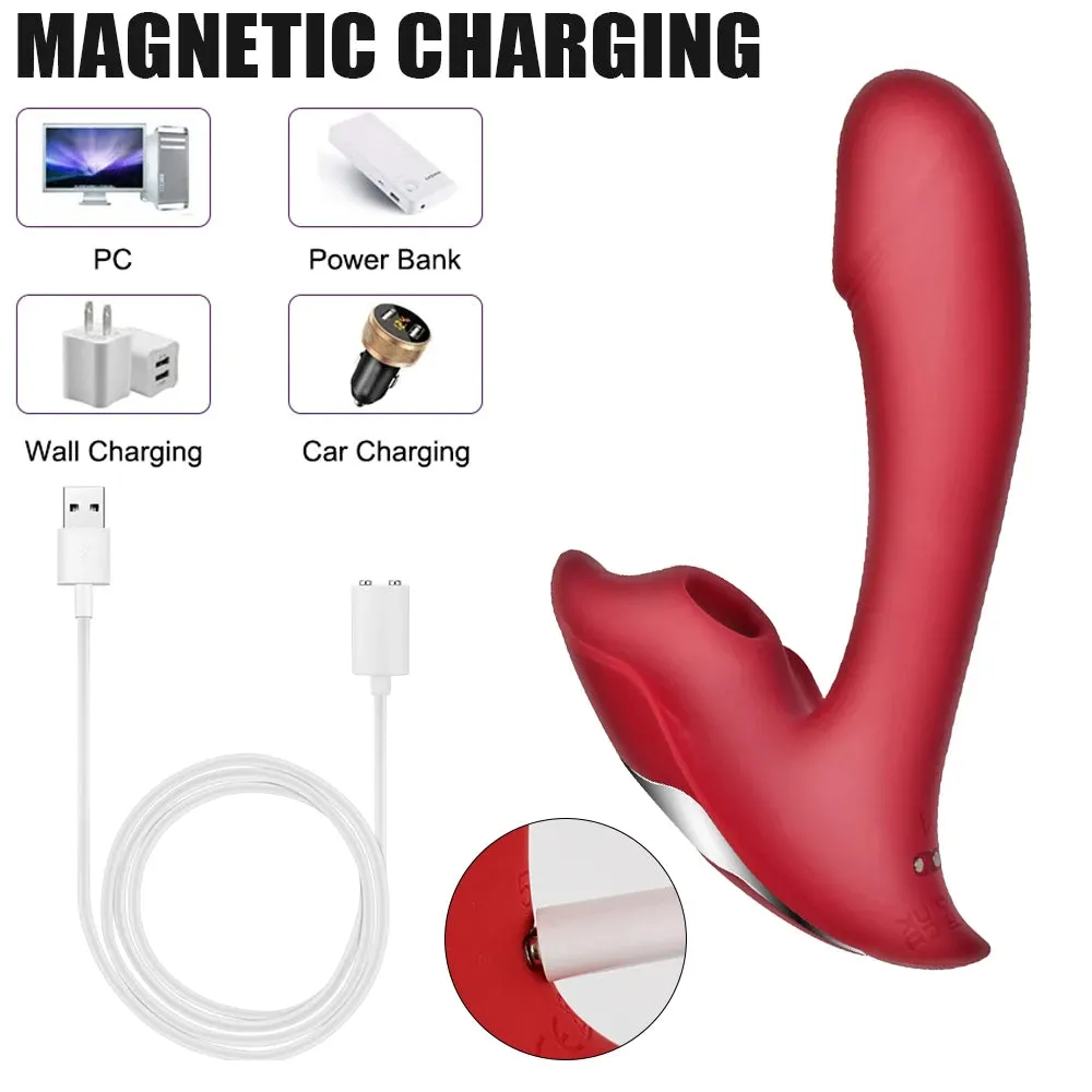 Remote Control Clit Sucking G Spot Vibrator - 9 Vibrating Dildo Female Sex Toy
