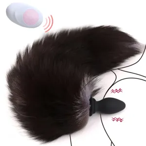 Remote Control Fox Tail Vibrating Butt Plug - Fantasy Animal Role Play Furry BDSM Sex Games