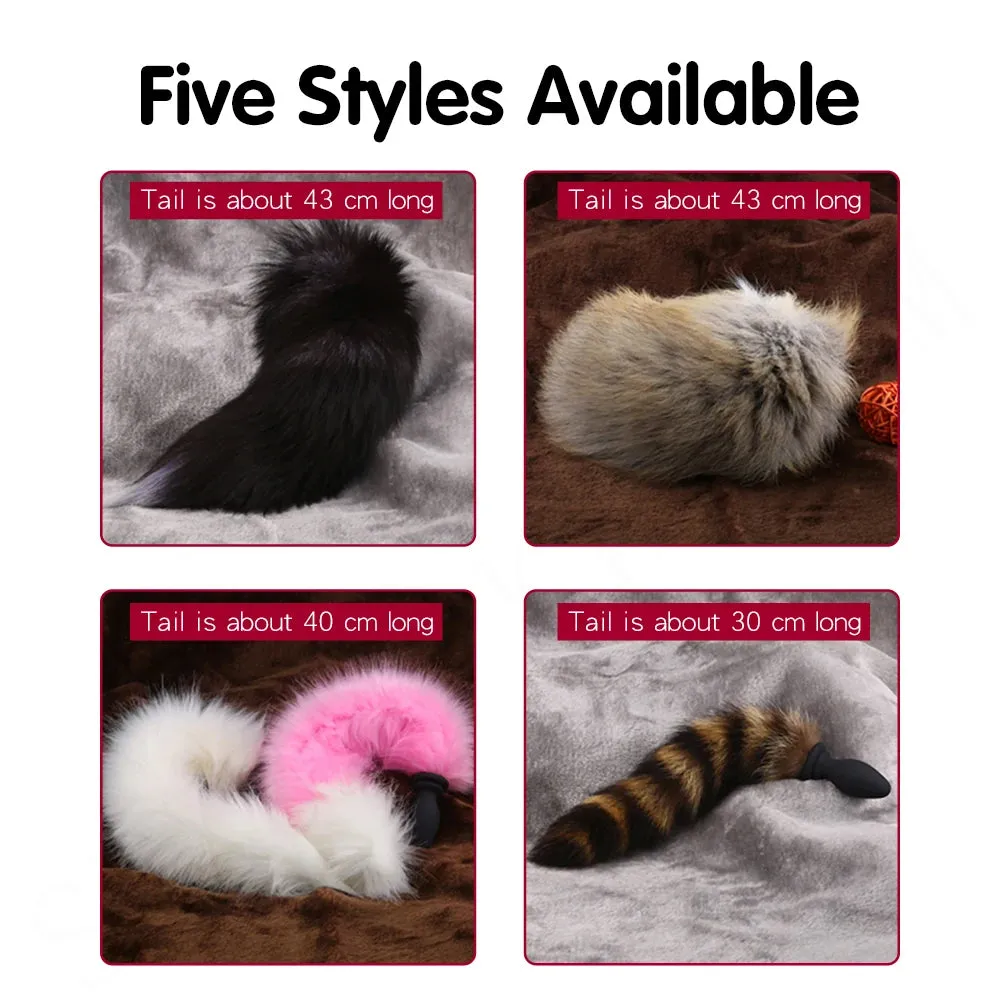 Remote Control Fox Tail Vibrating Butt Plug - Fantasy Animal Role Play Furry BDSM Sex Games