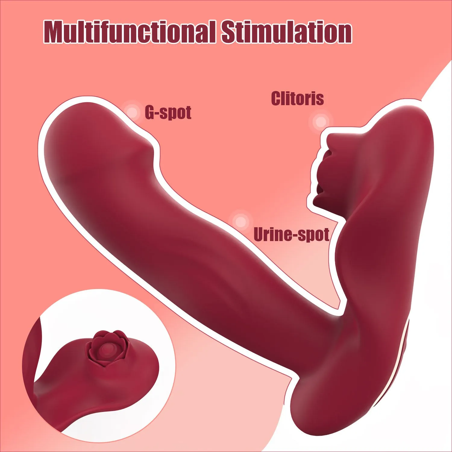 Remote Control G Spot Clitoral Vibrator - Rose Clit Sucking Finger Prostate Massager