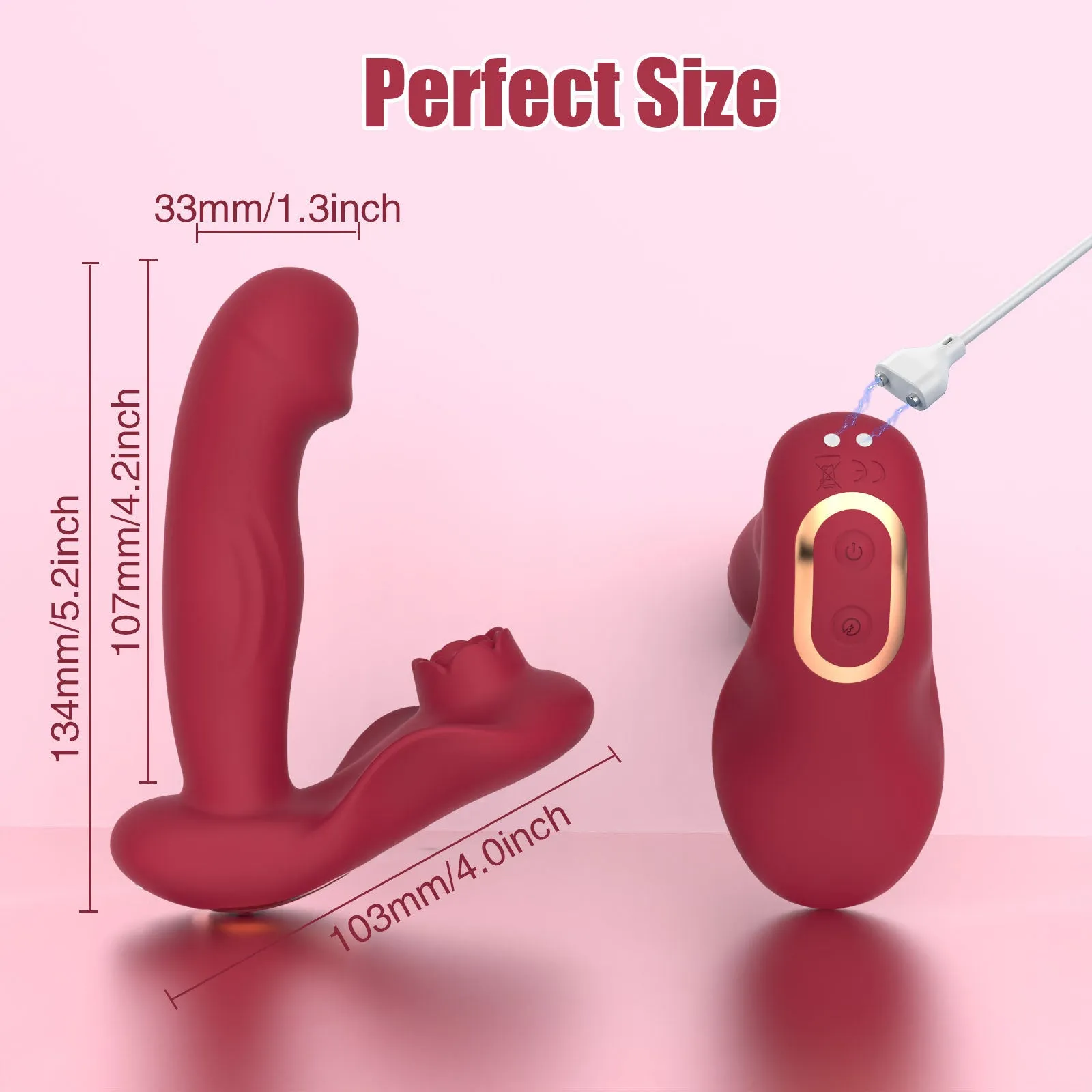 Remote Control G Spot Clitoral Vibrator - Rose Clit Sucking Finger Prostate Massager