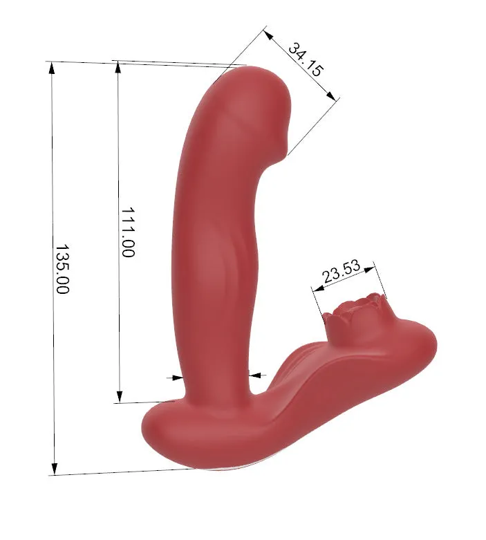 Remote Control G Spot Clitoral Vibrator - Rose Clit Sucking Finger Prostate Massager