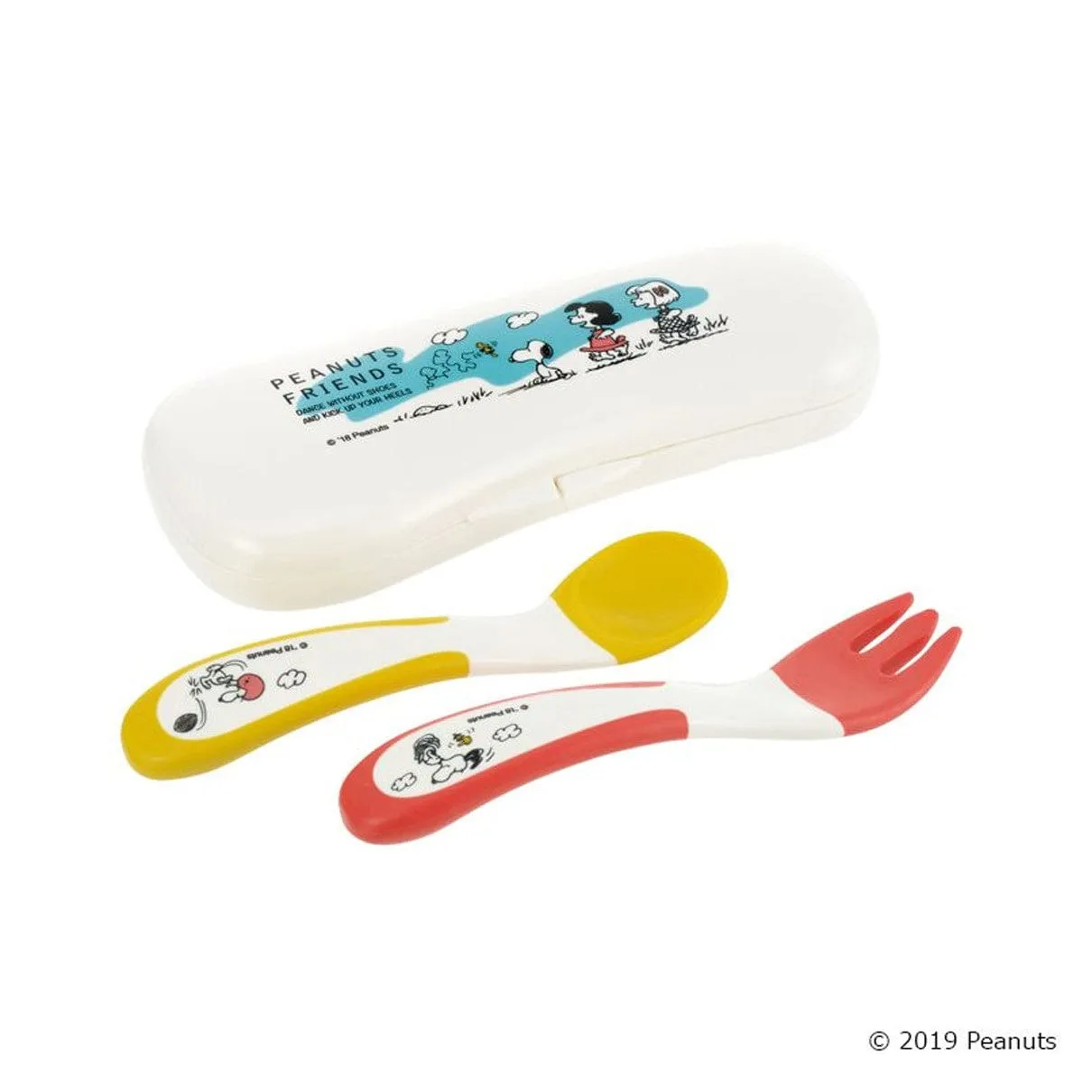 Richell - Vintage Snoopy Peanut Collection Easy Grip Spoon and Fork with Storage Case