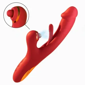 Sam Ⅱ- Thrusting Vibrator with Licking. Warming & Clit Tapping Red