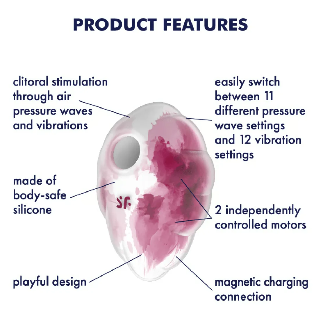 Satisfyer Cloud Dancer Air Pulsation Clitoral Vibrator - Pink
