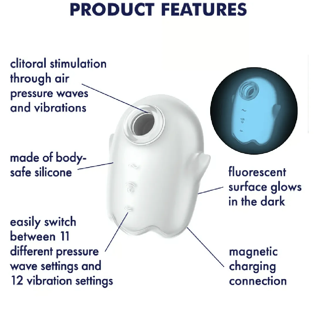 Satisfyer Glowing Ghost Air Pulsation Vibrator - Blue