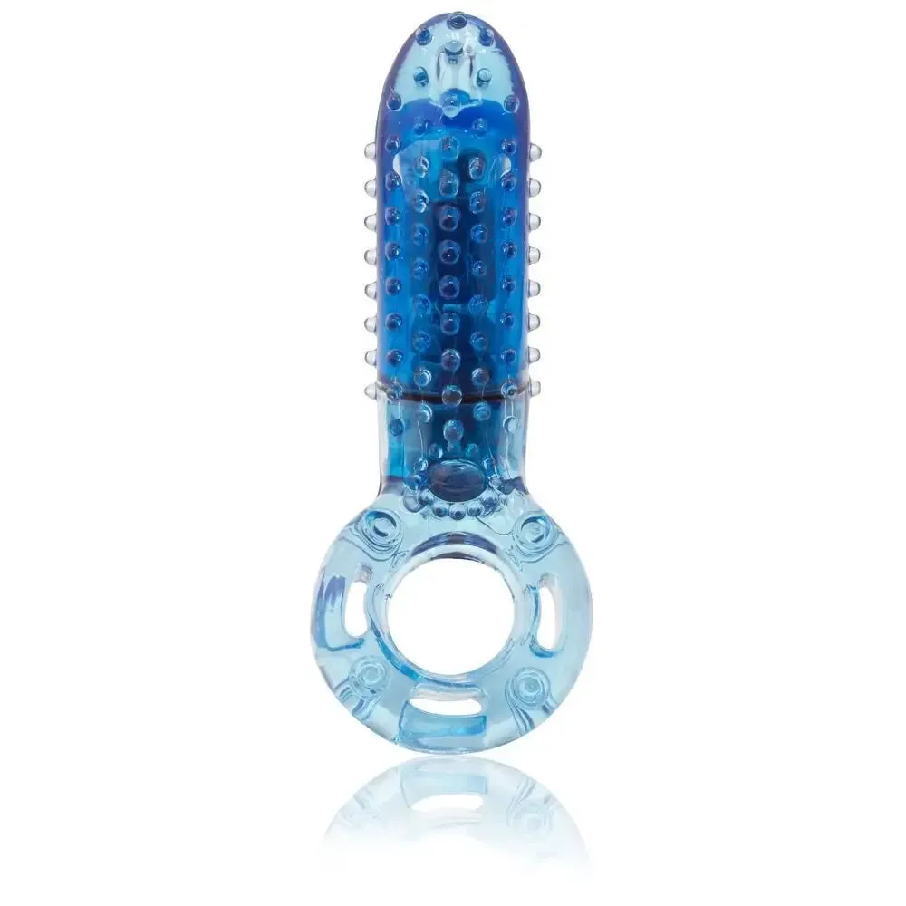 Screaming o Stretchy Silicone Blue Vibrating Cock Ring for Him