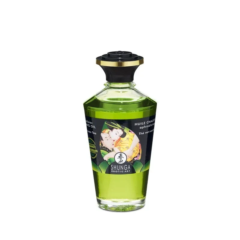 Shunga Warming Massage Oil Green Tea