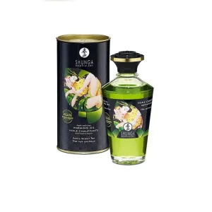 Shunga Warming Massage Oil Green Tea
