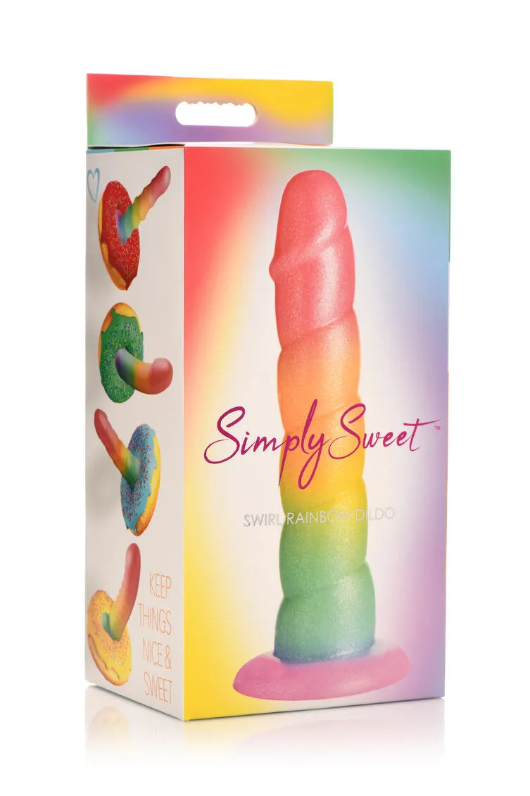 Simply Sweet 6.5 Swirl Rainbow Dildo