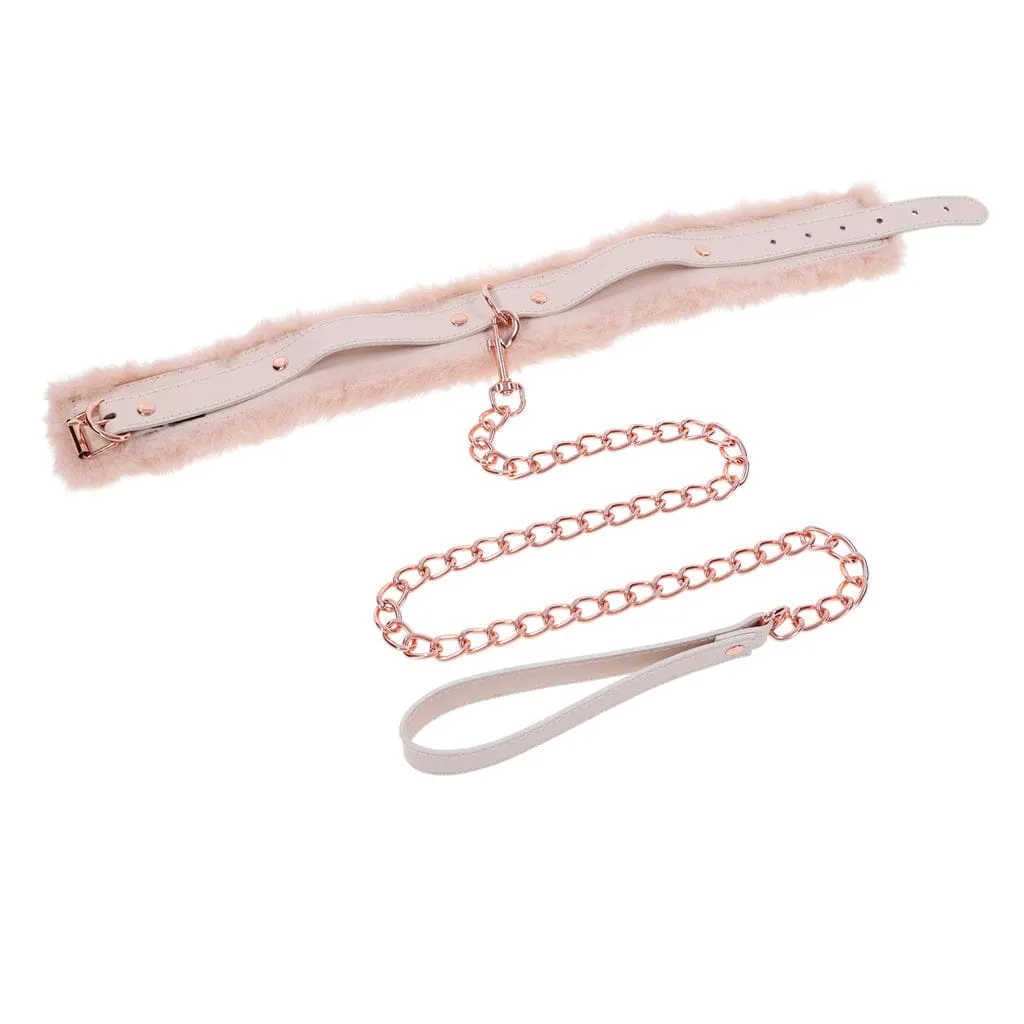 Sportsheets Sex & Mischief Peaches 'n CreaMe Fur Collar & Leash