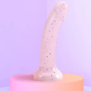 Starlight Pink Glitter 7 inch Silicone Dildo
