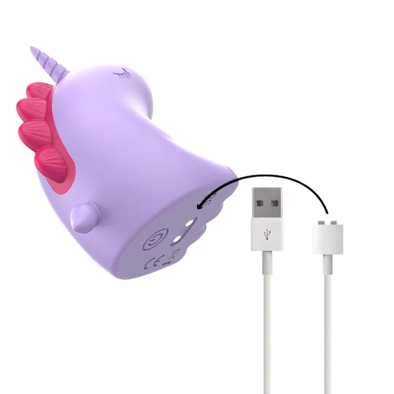 Stimulator clitoris INTENSE SWEETIE. in forma de unicorn. cu functii de vibratie reglabile. rezistent la apa IPX7. culoarea roz