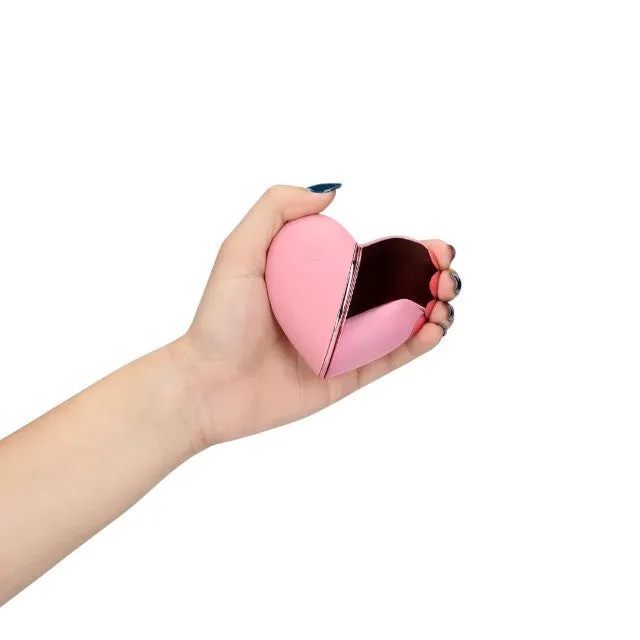 Stimulator clitoris LOVELINE Tapping Heart Vibrator. în formă de inimă. 10 funcții de vibrație. culoare roz
