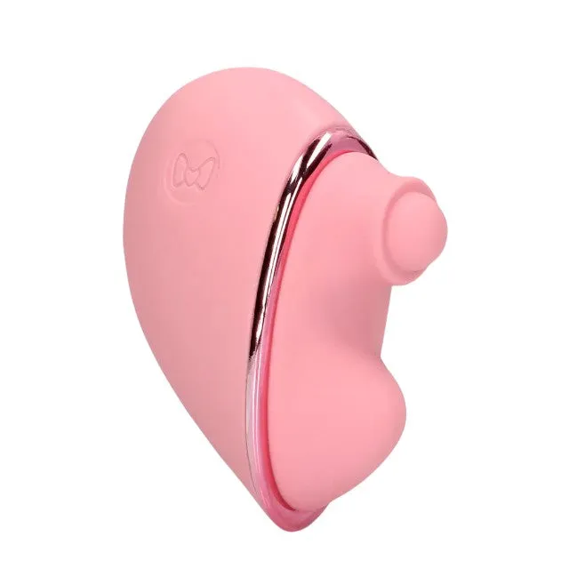 Stimulator clitoris LOVELINE Tapping Heart Vibrator. în formă de inimă. 10 funcții de vibrație. culoare roz