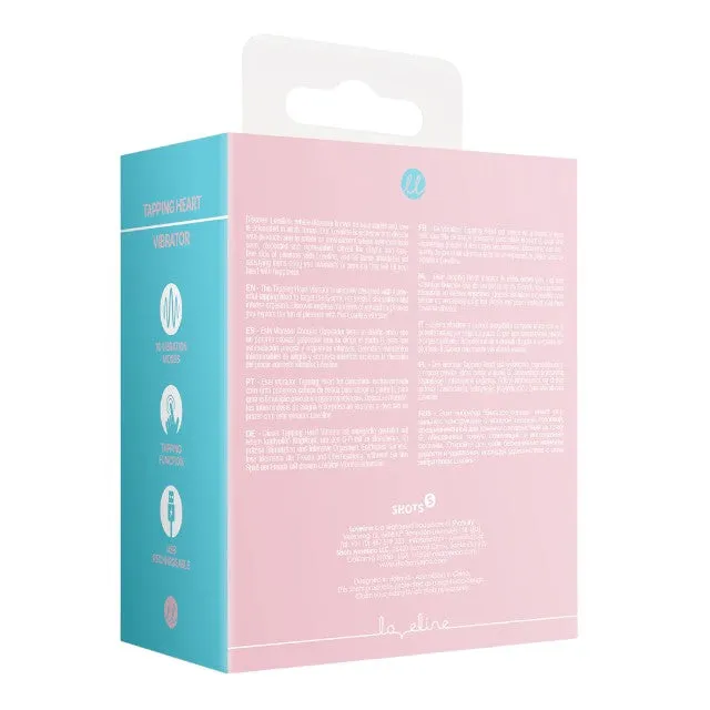 Stimulator clitoris LOVELINE Tapping Heart Vibrator. în formă de inimă. 10 funcții de vibrație. culoare roz