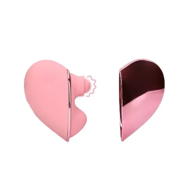 Stimulator clitoris LOVELINE Tapping Heart Vibrator. în formă de inimă. 10 funcții de vibrație. culoare roz