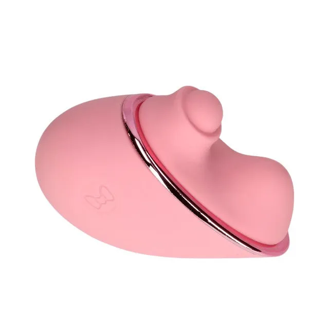 Stimulator clitoris LOVELINE Tapping Heart Vibrator. în formă de inimă. 10 funcții de vibrație. culoare roz