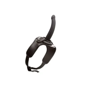 Strap-on pentru picior CALEXOTICS Onyxxx Thigh Strap with Silicone Probe. cu dildo inclus. lungime 12.7 cm. negru