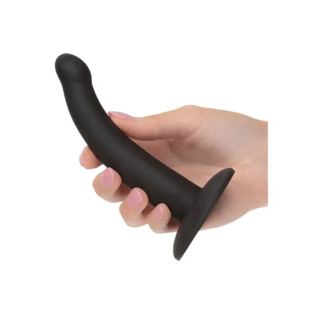 Strap-on pentru picior CALEXOTICS Onyxxx Thigh Strap with Silicone Probe. cu dildo inclus. lungime 12.7 cm. negru