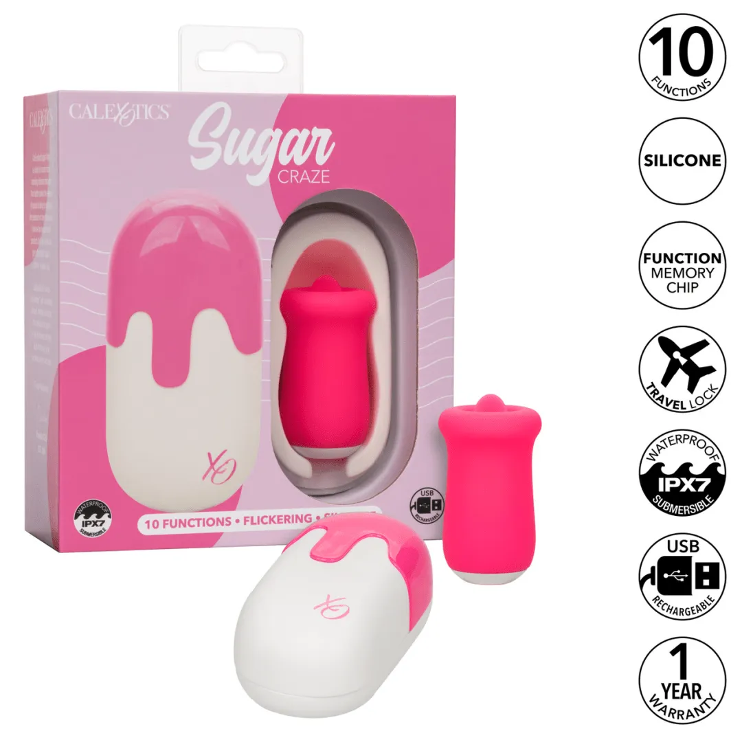 Sugar Craze Licking Tongue Vibrator with Lid