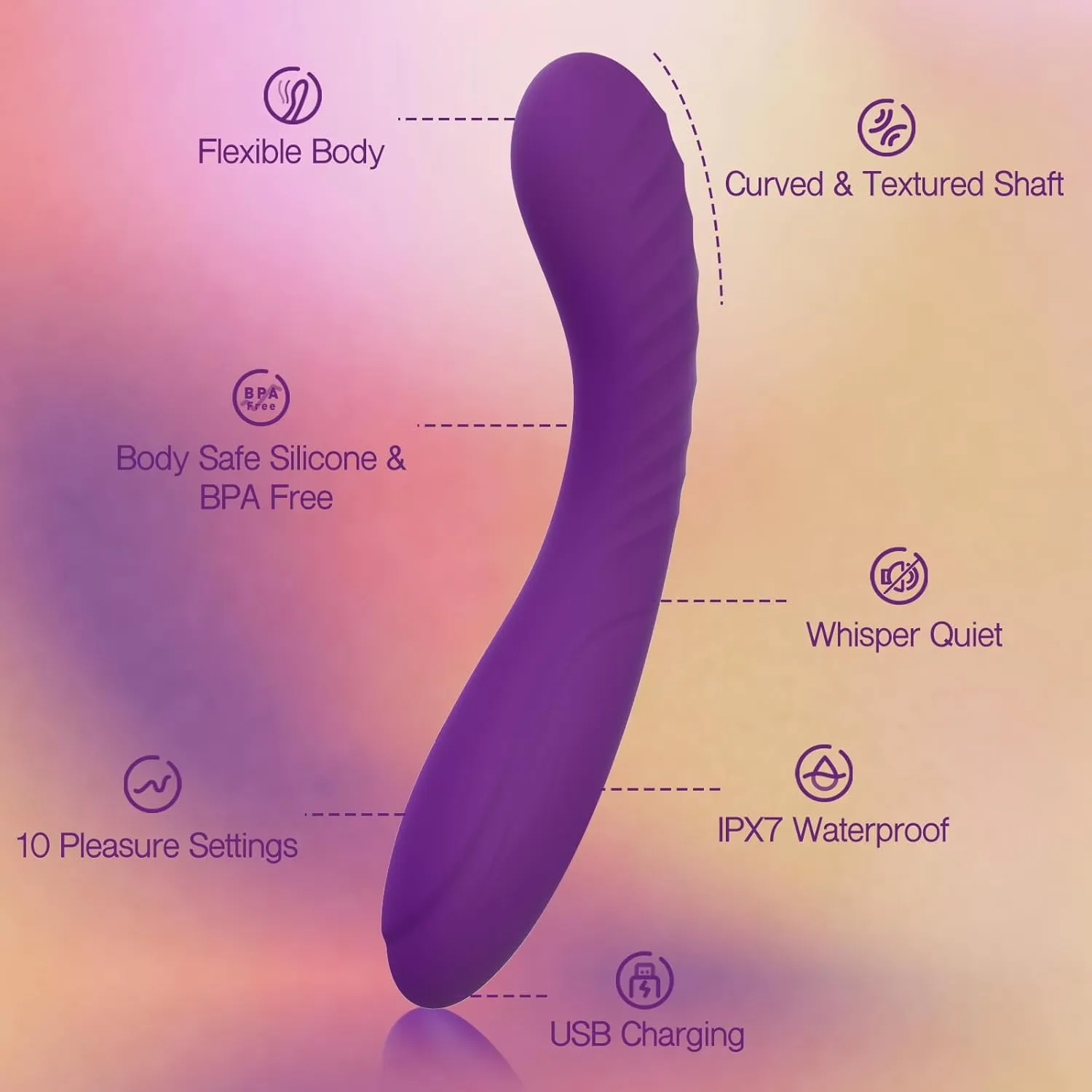 Tracy's Dog - G Vibe G Spot Dildo Vibrator (Purple)