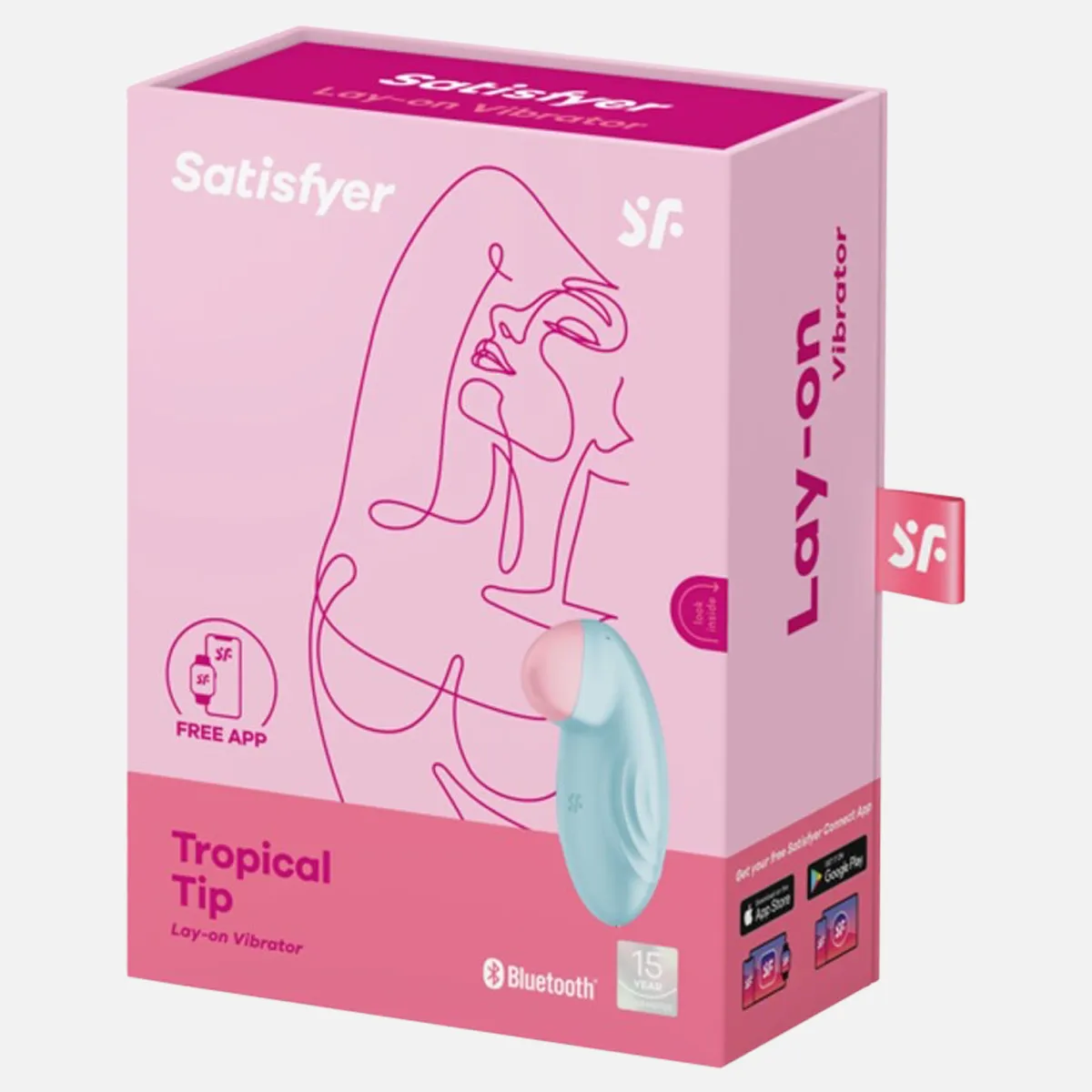 Tropical Tip Vibrator with App - Light Blue