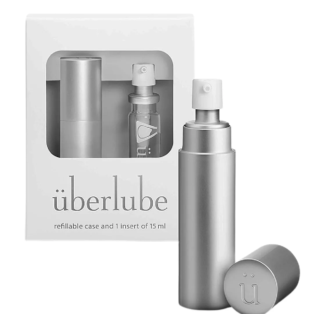 UberLube Premium Silicone Lubricant Travel Spray 15 ml (Silver)